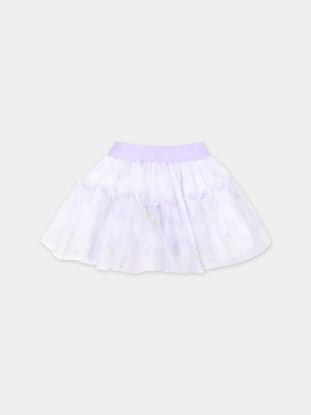 Purple skirt for baby girl with daisy print